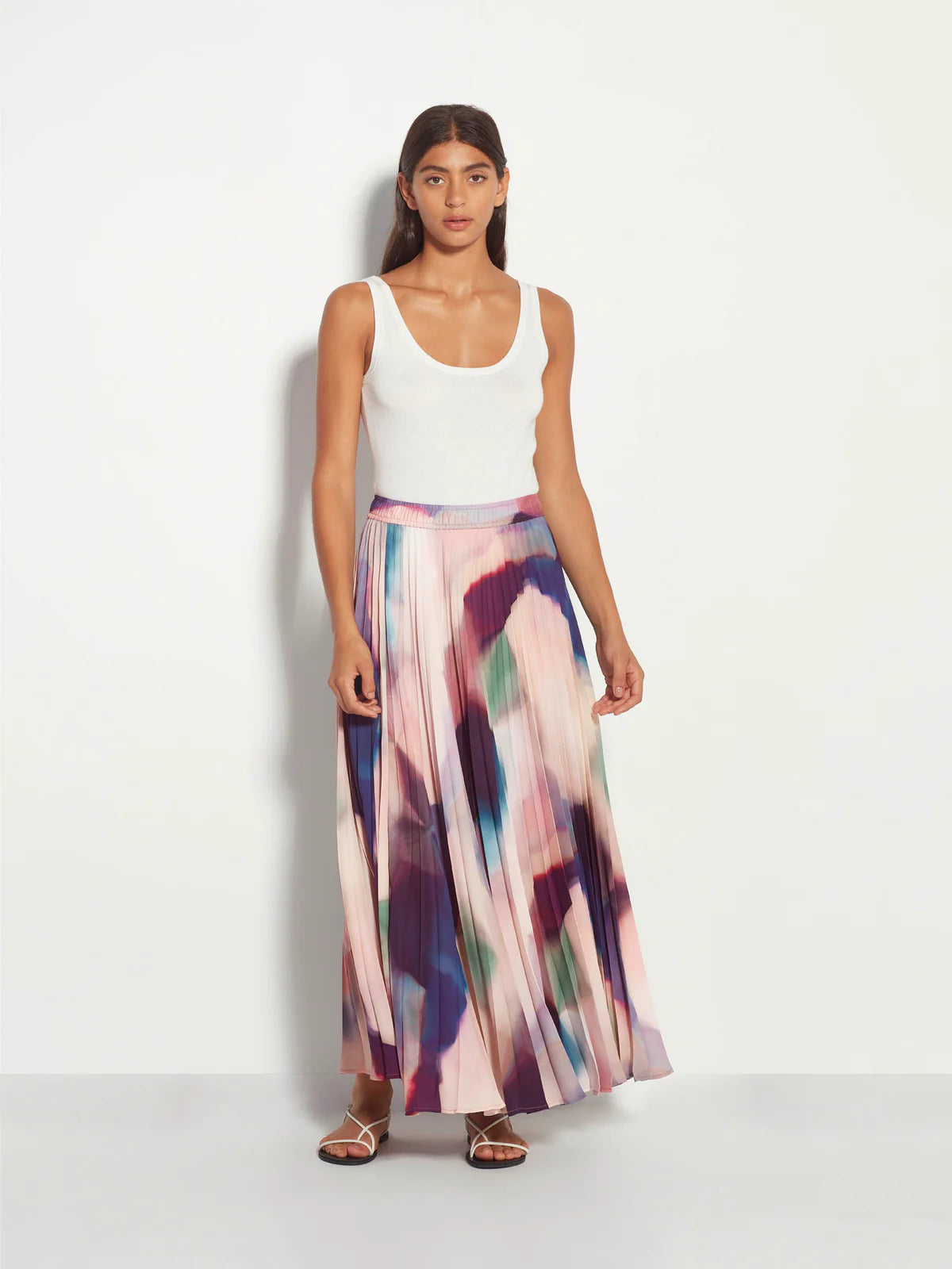 Juliette Hogan Evelyn Pleat Skirt - Prism Illuminate Crepe