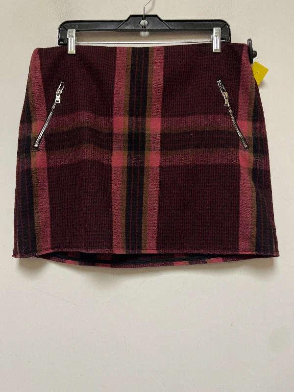 Skirt Mini & Short By Gap In Plaid Pattern, Size: 14