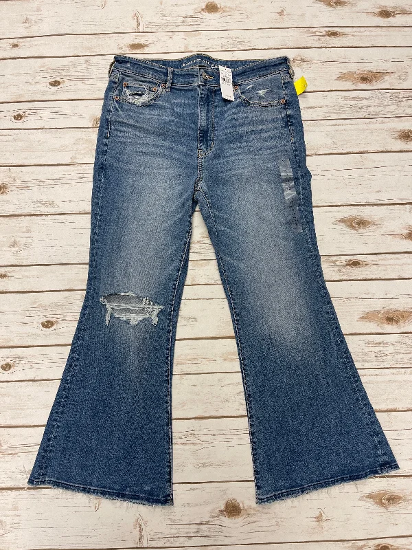 Jeans Flared By American Eagle In Blue Denim, Size: 12