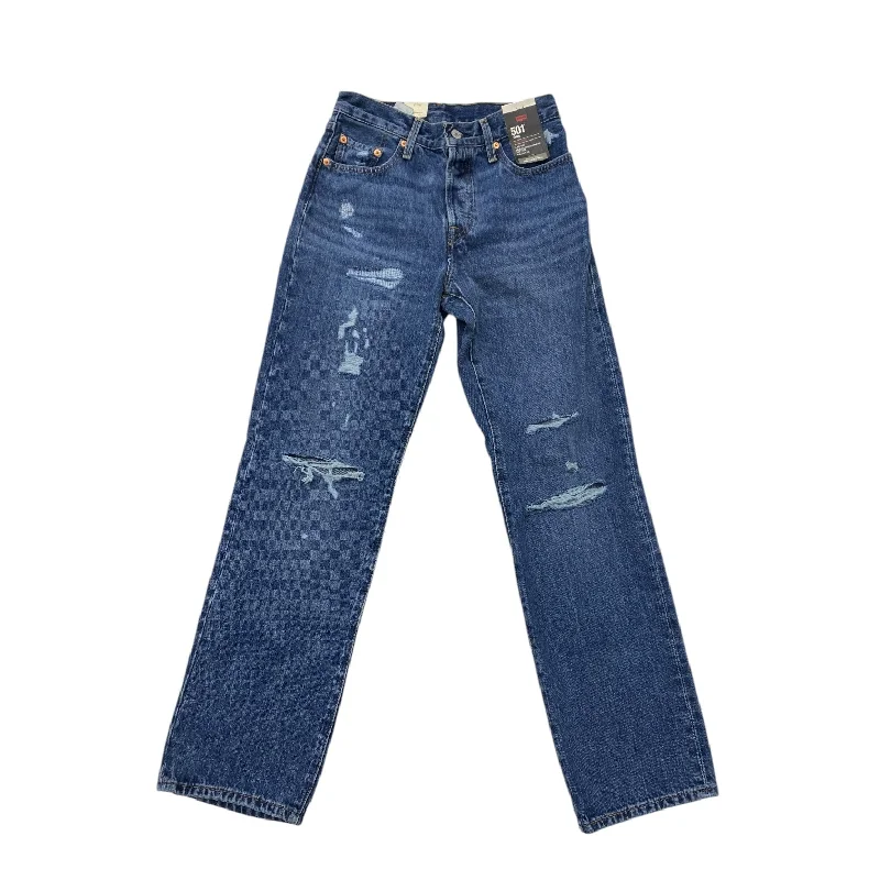 Jeans Straight By Levis In Blue Denim, Size: 0