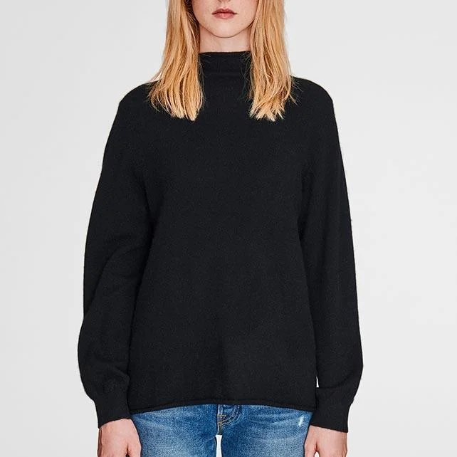 Blouson Sleeve Sweater (Black)