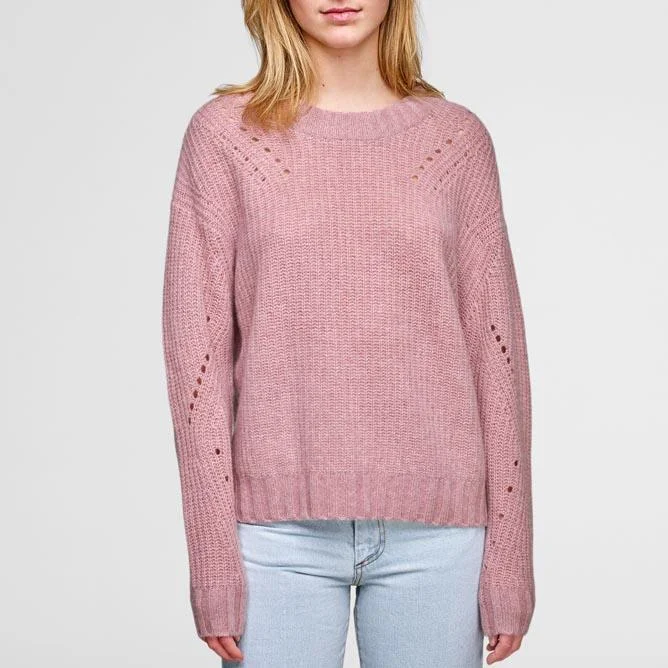 Directional Rib Crew Sweater (Ash Rose Heather)