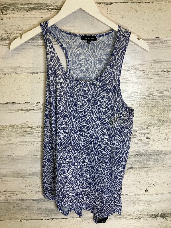 Blue & White Top Sleeveless Verve Ami, Size M