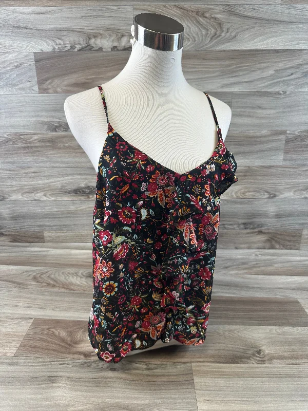 Floral Print Top Sleeveless Simply Styled, Size Petite  M