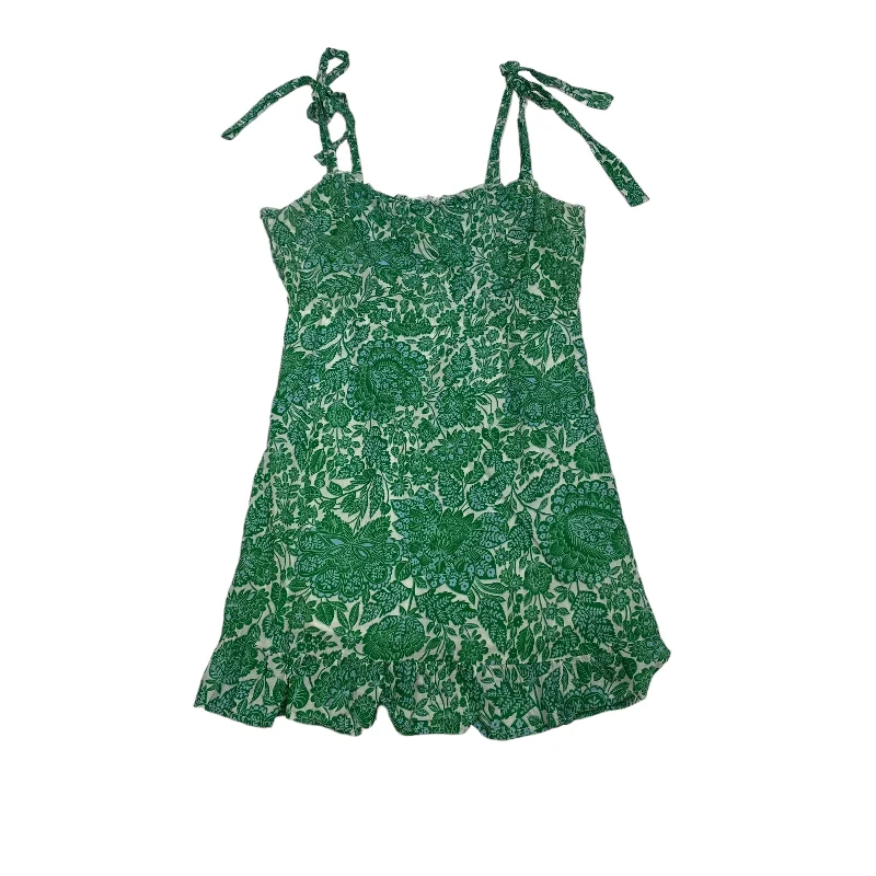 Green Dress Casual Short Olivaceous, Size M