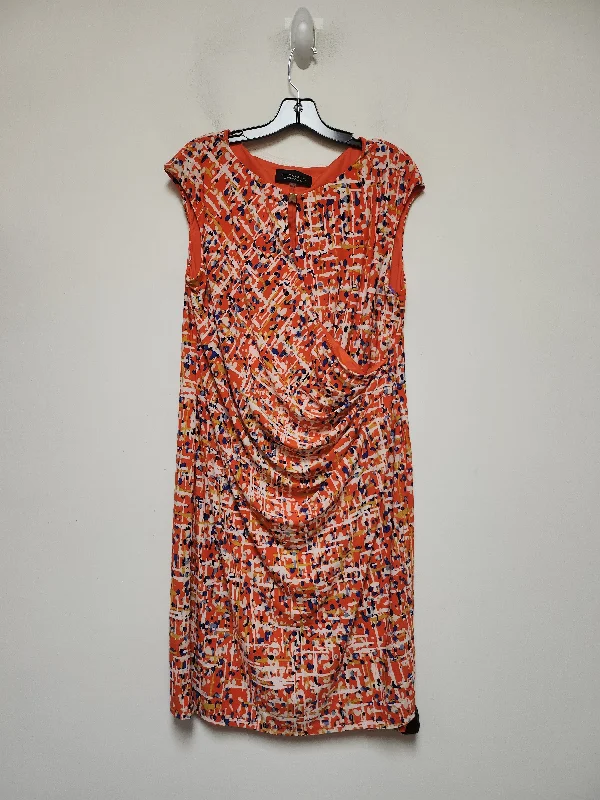 Orange Dress Casual Short Evan-picone, Size Xl