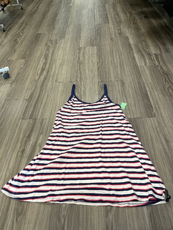 Striped Pattern Dress Casual Short Universal Thread, Size Xl