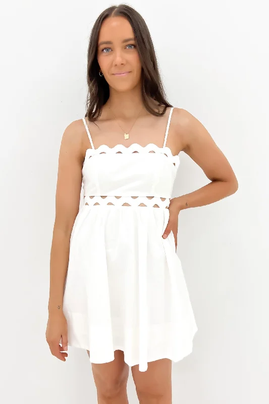 Indigo Mini Dress White