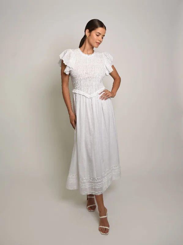 Delancy Smocked Midi Dress