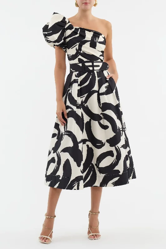 Pompidou One Shoulder Midi Dress