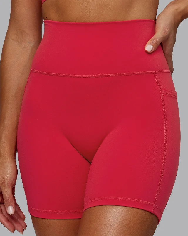 Fusion Mid-Length Shorts with Pockets - Scarlet