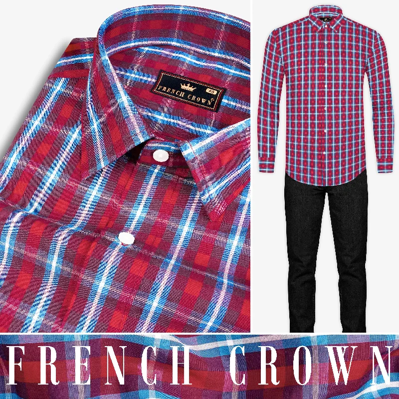 Pale Carmine with Cadillac Plaid Premium Cotton Shirt