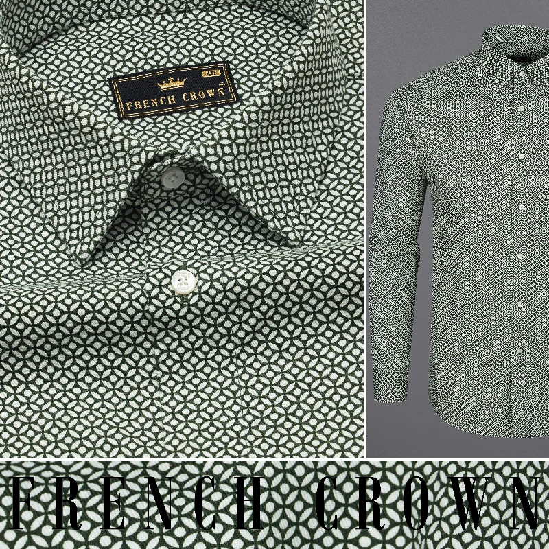 Timber Green and Harp White Heavyweight Royal Oxford Shirt