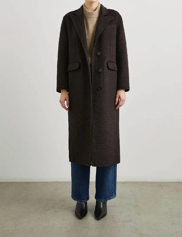 Gallery Coat In Espresso Houndstooth