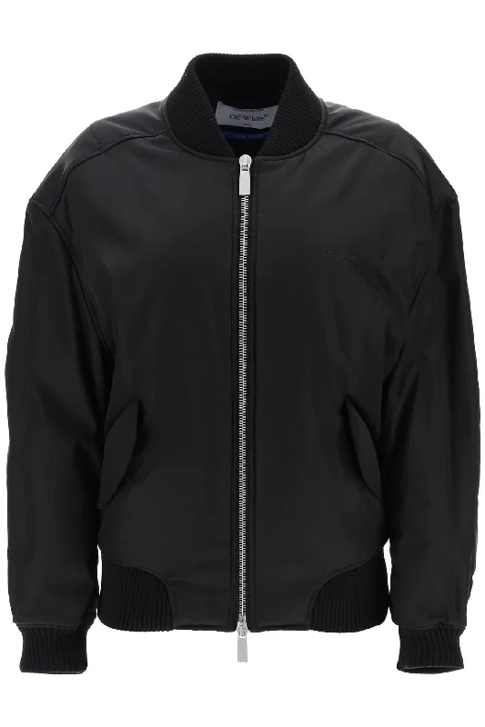 Off- Women's Nylon Twill Bomber Jacket