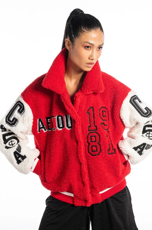 SOLO BEAR TEDDY VARSITY JACKET