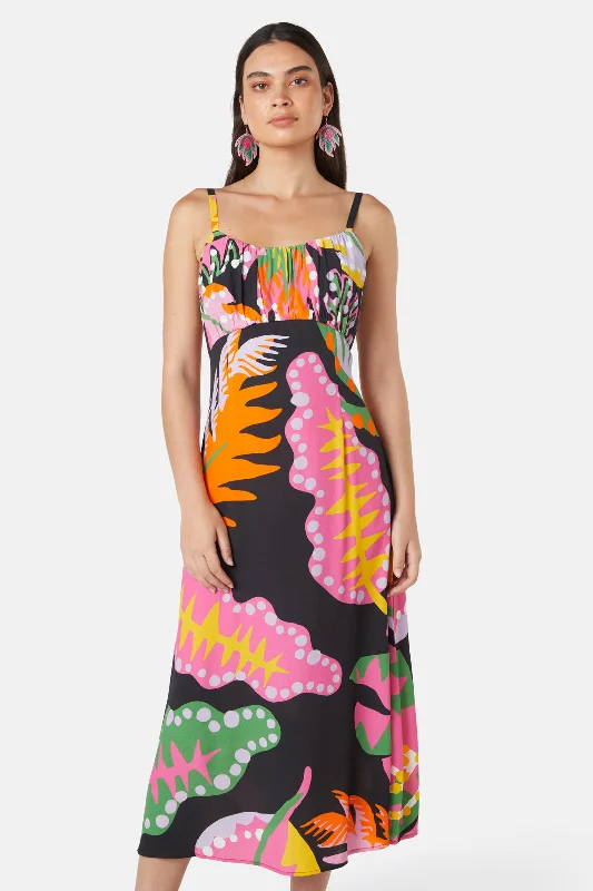 Tropical Leaves Long Dress