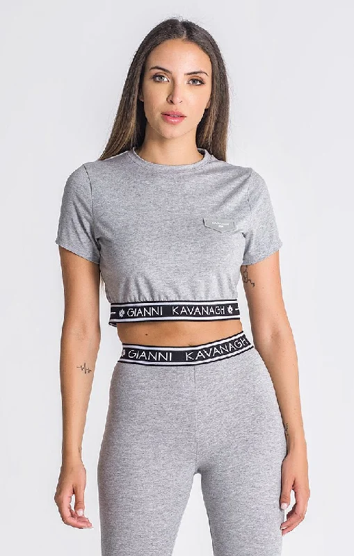 Grey Melange Core Elastic Tee