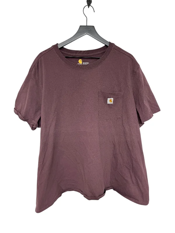 Top Short Sleeve By Carhartt In Brown, Size: 3x