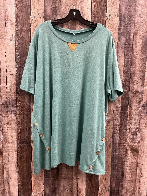 Top Short Sleeve By Cmf In Green, Size: 4x