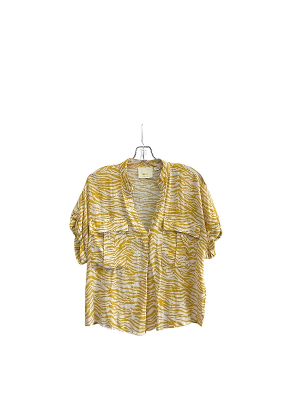 Top Short Sleeve By Maeve In Yellow, Size: M