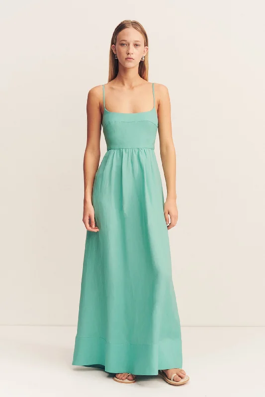 ALEC LOW OPEN BACK MAXI DRESS - POOL BLUE