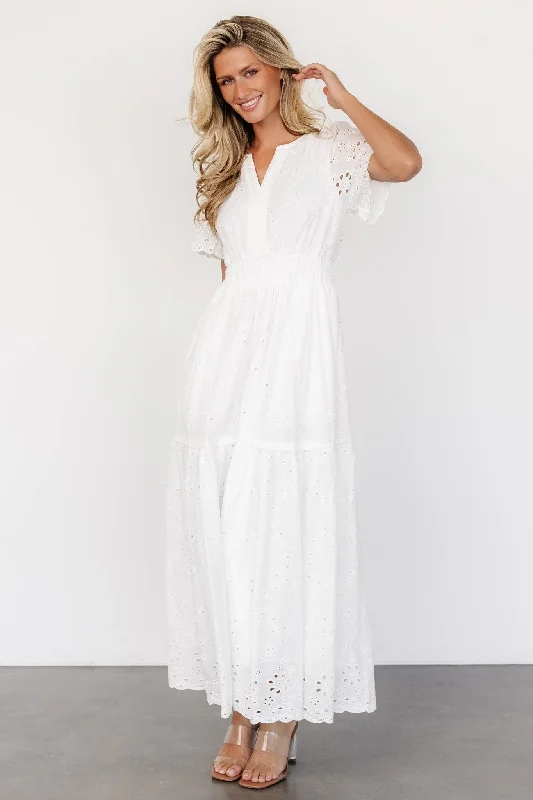 Hyacinth Eyelet Maxi Dress | Off White