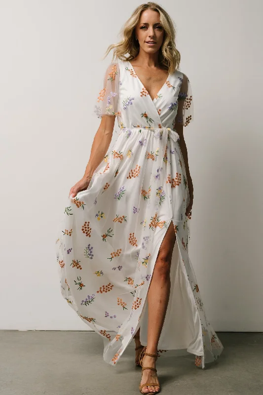 Marseille Embossed Maxi Dress | Meadow Floral