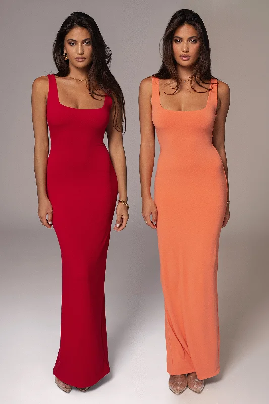 Red/Orange Keidi Reversible Maxi Dress