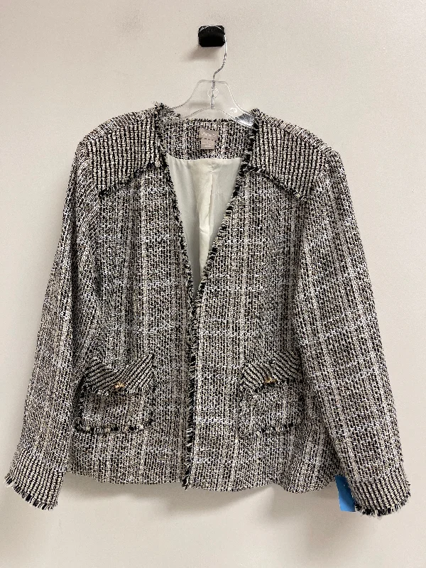 Blazer By Chicos In Black & Cream, Size: 2x